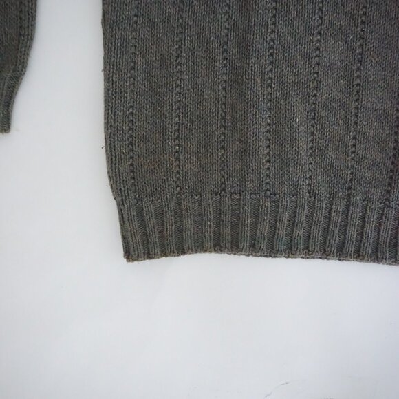 Eddie Bauer Green Cotton Blend Textured Knit Sweater Minimalist Quiet Luxury L - Picture 8 of 9